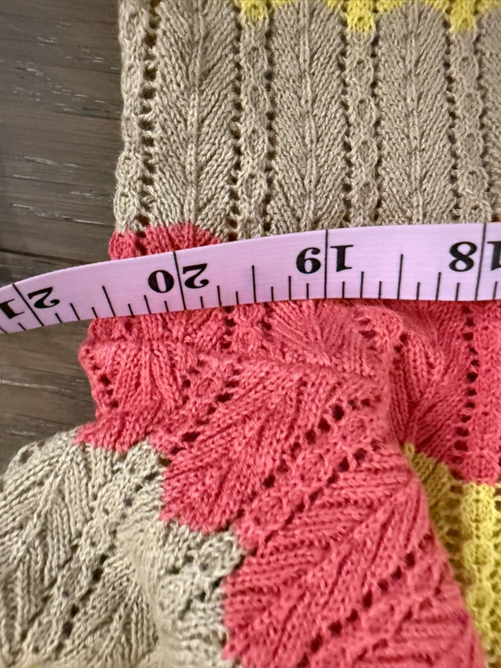 LK Bennett Pink, Yellow & Green Striped V-Neck Cotton Cardigan - Picture 10 of 11